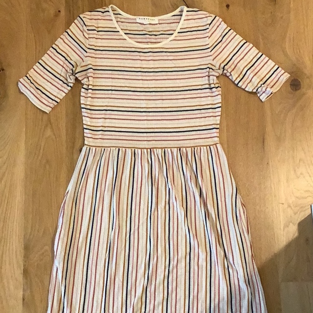 DownEast Multicolor Striped Midi Dress
